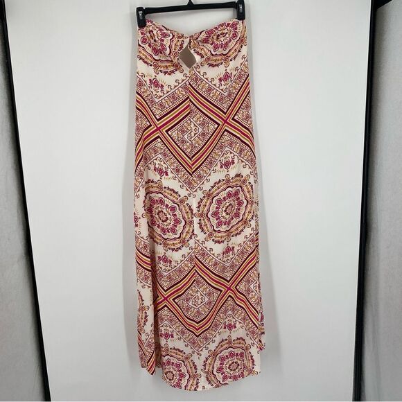 Forever 21 Women’s Strapless Geometric Paisley Print Maxi Dress size S - Picture 1 of 4